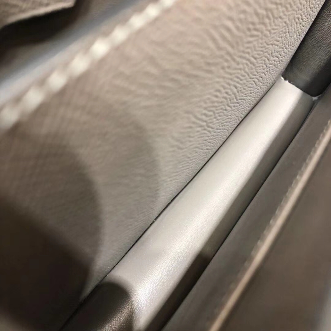 Hermes Constance23CM 爱马仕8F锡器灰原厂Epsom牛皮空姐包 金扣