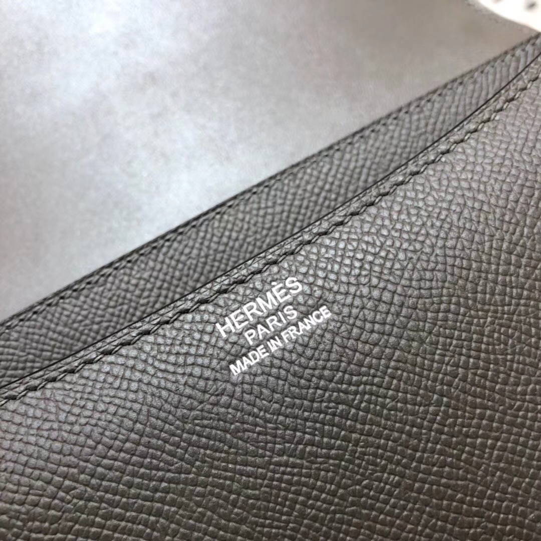 爱马仕空姐包尺寸 Hermes Constance23CM 8F锡器灰Epsom牛皮 银扣