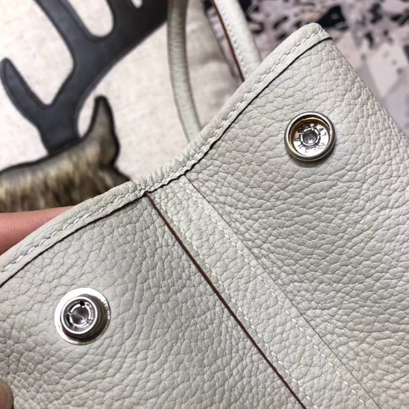 Hermes Garden Party Bags 爱马仕珍珠灰法国小牛皮花园包手提女包