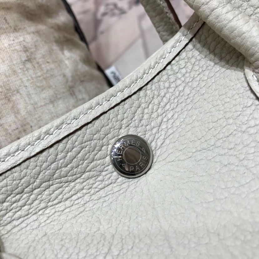 Hermes Garden Party Bags 爱马仕珍珠灰法国小牛皮花园包手提女包