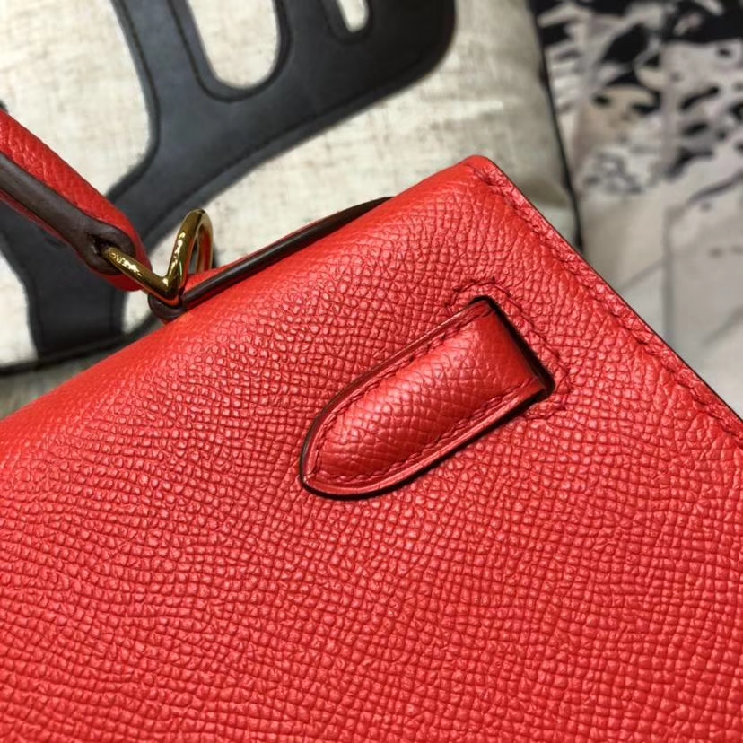 爱马仕凯莉包价格 Hermes Kelly28CM 西瓜红顶级Epsom牛皮 金扣