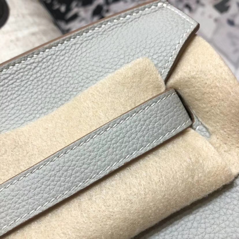 爱马仕铂金包尺寸 Hermes Birkin35CM 珍珠灰原厂Togo小牛皮 金扣
