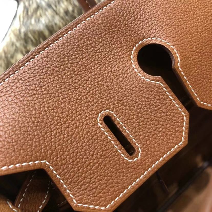 Hermes包包价格 爱马仕CC37金棕色法国Togo小牛皮Birkin35铂金包 金扣