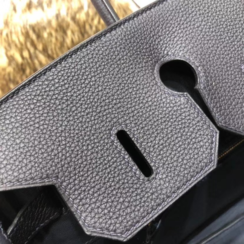 Hermes Birkin35CM 爱马仕89黑色法国小牛皮铂金包 金扣