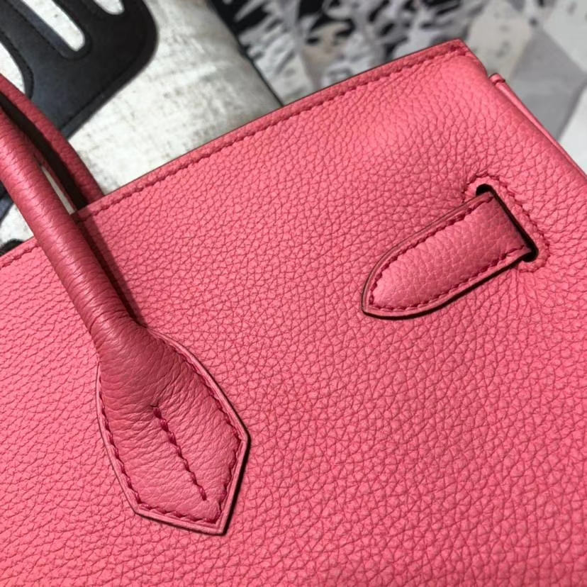 爱马仕铂金包价格 Hermes Birkin35CM 唇膏粉法国小牛皮 金扣