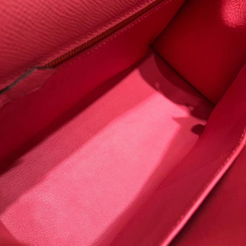爱马仕包包官网 Hermes Kelly28CM 唇膏粉顶级Epsom牛皮 金扣