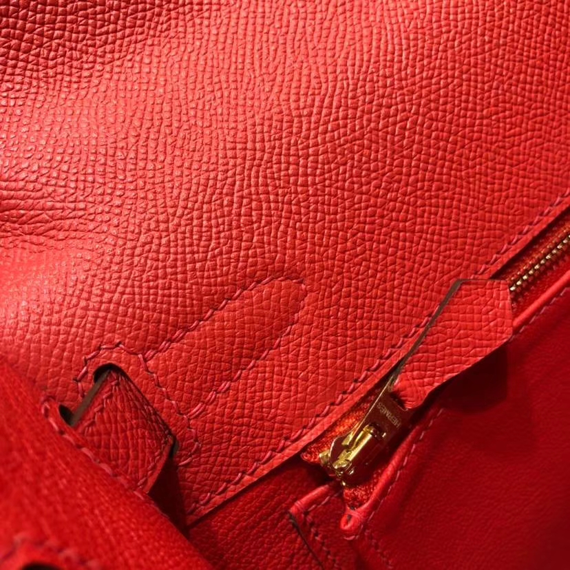 爱马仕凯莉包价格 Hermes Kelly28CM 西瓜红顶级Epsom牛皮 金扣