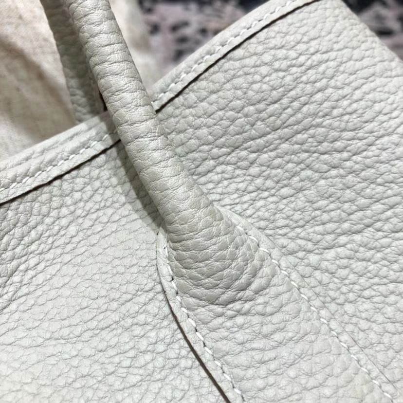 Hermes Garden Party Bags 爱马仕珍珠灰法国小牛皮花园包手提女包