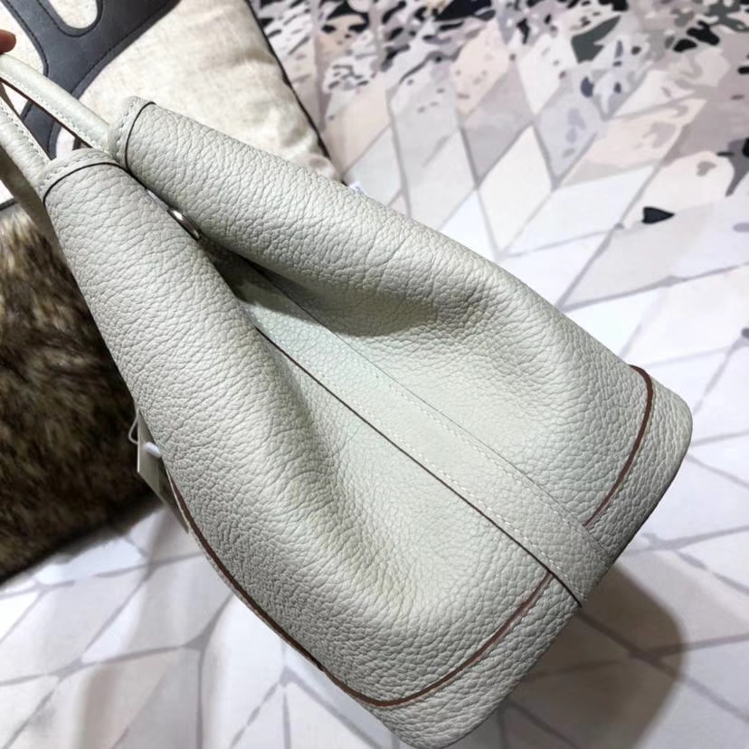 Hermes Garden Party Bags 爱马仕珍珠灰法国小牛皮花园包手提女包