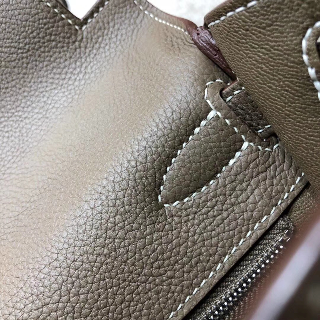 Hermes Kelly28CM 爱马仕CC18大象灰原厂Togo小牛皮凯莉包 银扣
