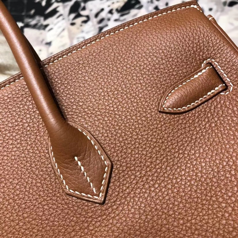 Hermes包包价格 爱马仕CC37金棕色法国Togo小牛皮Birkin35铂金包 金扣