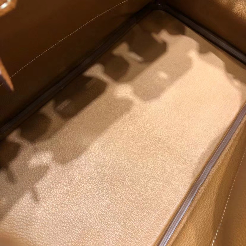 Hermes包包价格 爱马仕CC37金棕色法国Togo小牛皮Birkin35铂金包 金扣