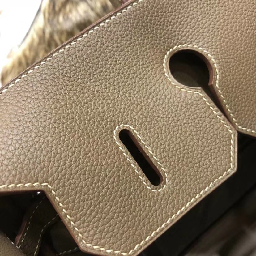 爱马仕包包官网 Hermes Birkin35CM CC18大象灰法国小牛皮铂金包 银扣