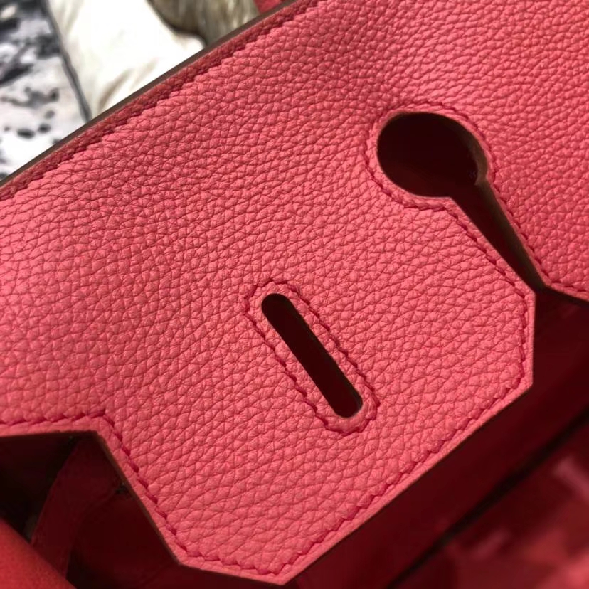 爱马仕铂金包价格 Hermes Birkin35CM 唇膏粉法国小牛皮 金扣