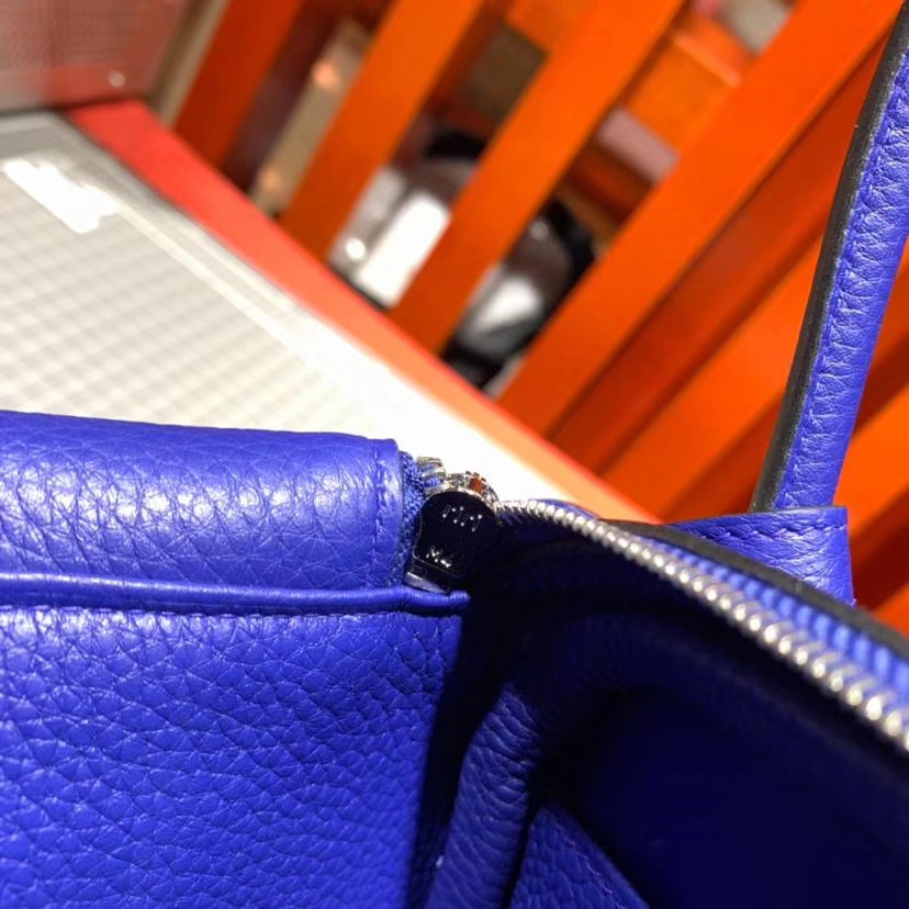 Hermes Lindy26CM 爱马仕电光蓝原厂御用Togo牛皮琳迪包 银扣
