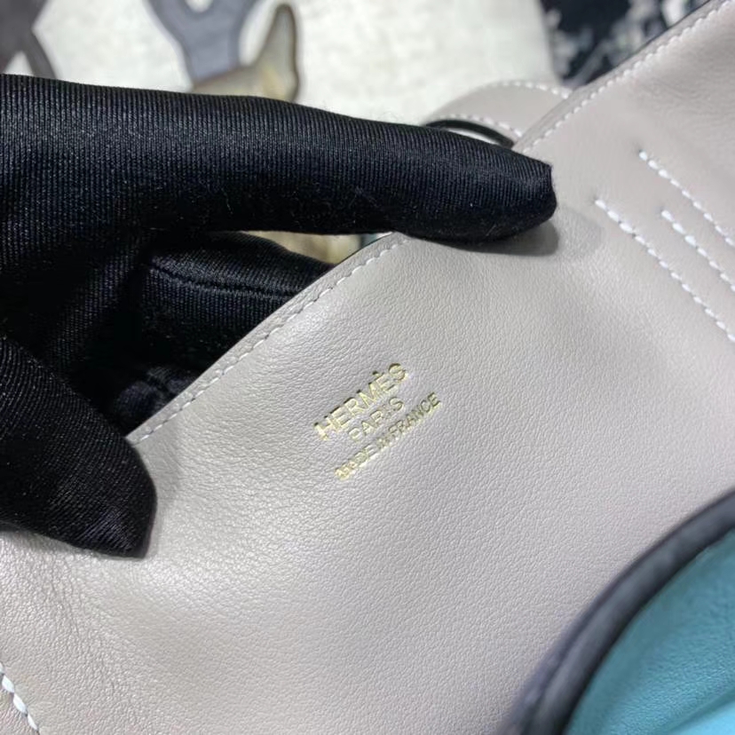爱马仕包包官网 Hermes Double Sens 三拼色原厂Swift牛皮单肩购物包