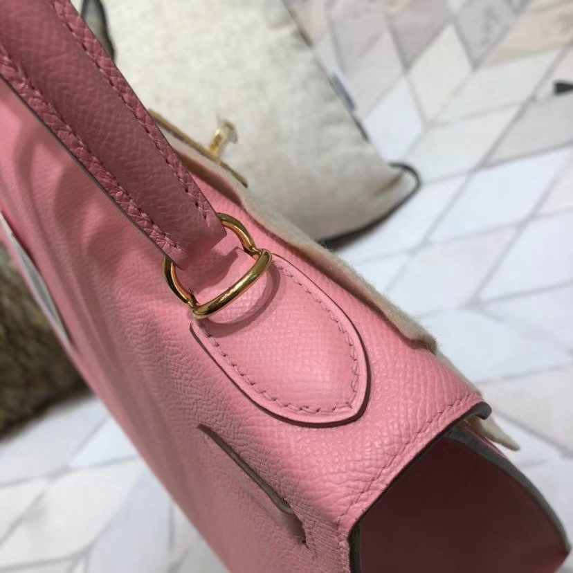 爱马仕凯莉包价格 Hermes Kelly28CM 奶昔粉进口Epsom牛皮 金扣