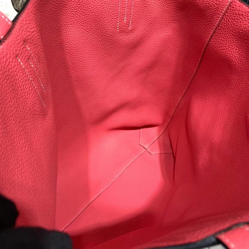 Hermes Double Sens 爱马仕锡器灰拼唇膏粉原厂Togo牛皮购物袋单肩女包