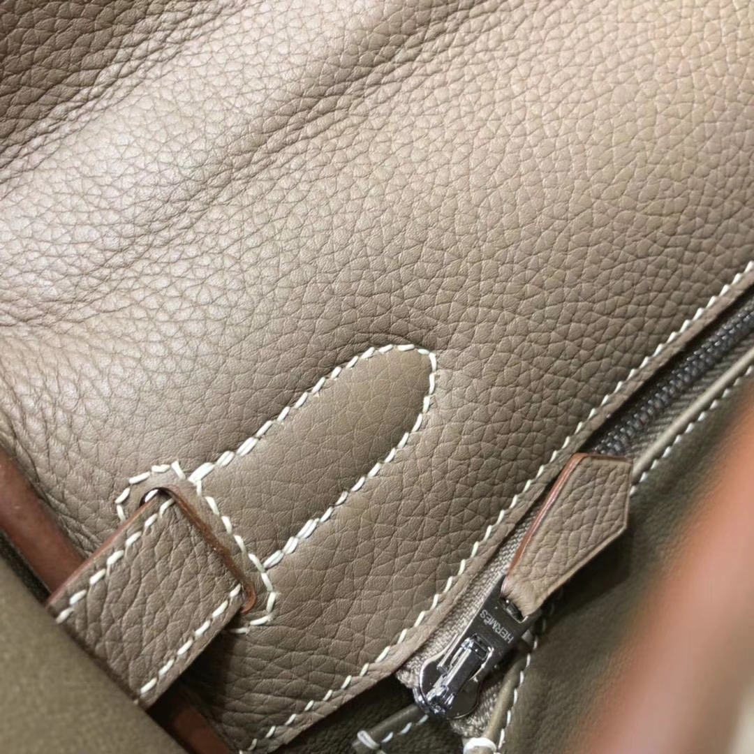 Hermes Kelly32CM 爱马仕大象灰原厂Togo小牛皮凯莉包 银扣