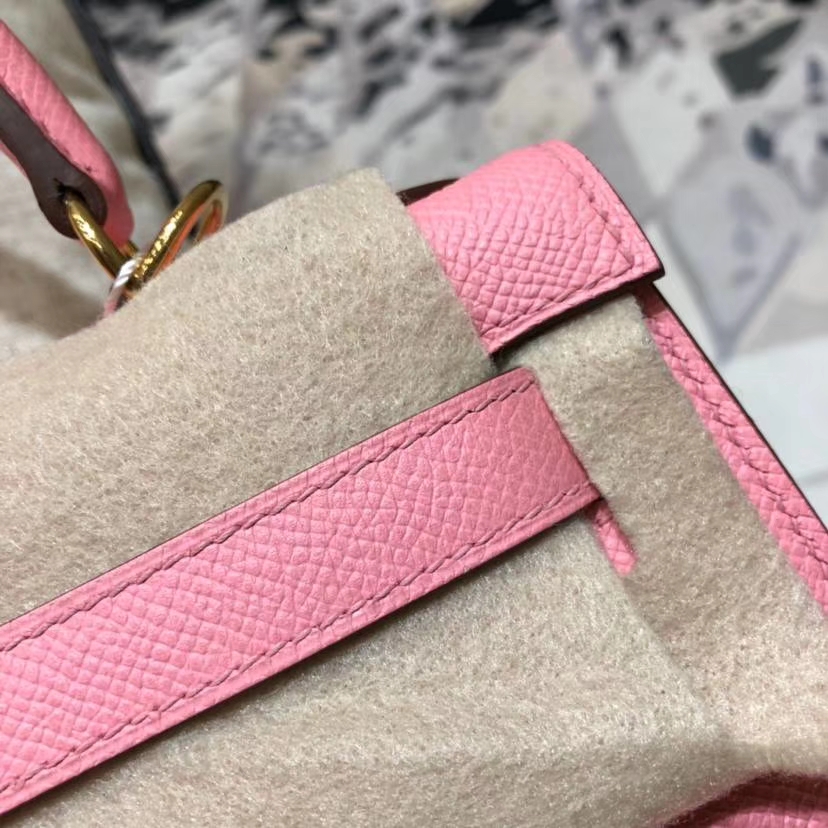 爱马仕凯莉包价格 Hermes Kelly28CM 奶昔粉进口Epsom牛皮 金扣