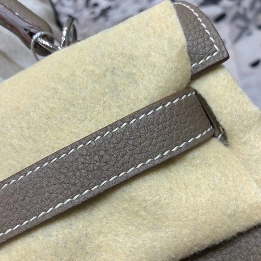 Hermes Kelly32CM 爱马仕大象灰原厂Togo小牛皮凯莉包 银扣
