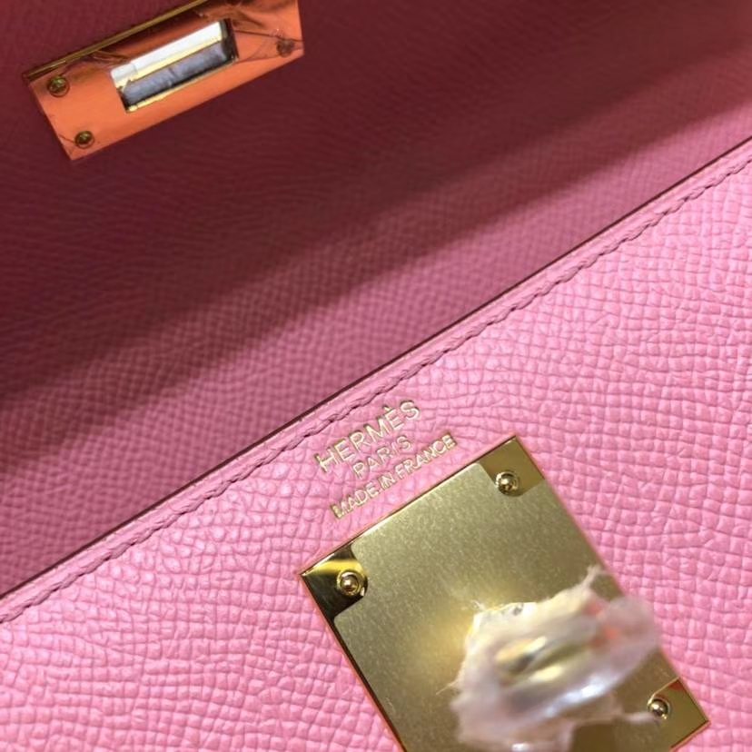 爱马仕凯莉包价格 Hermes Kelly28CM 奶昔粉进口Epsom牛皮 金扣