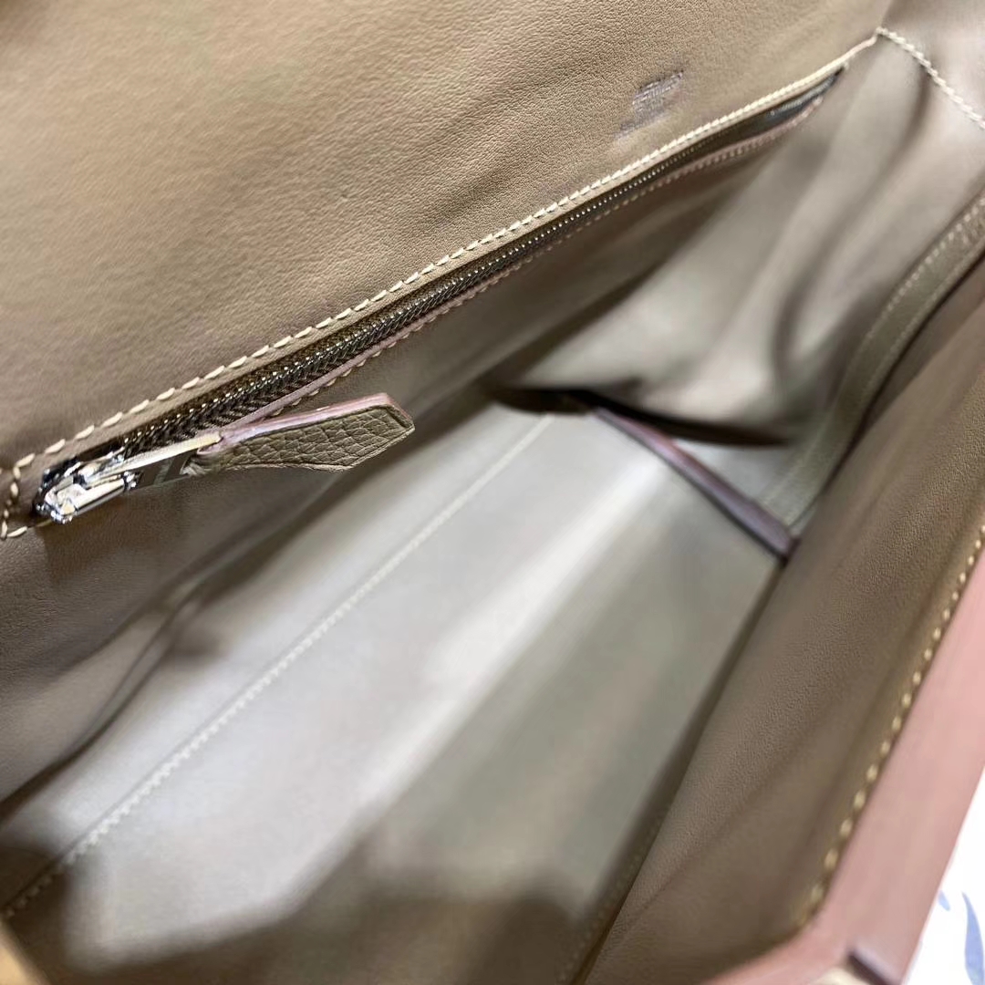 Hermes Kelly24-24 爱马仕新款凯莉包 大象灰Togo牛皮 银扣