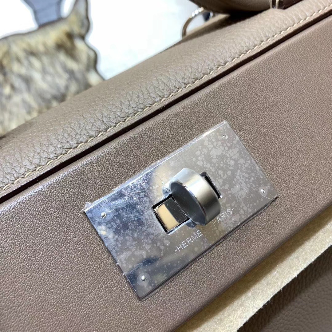 Hermes Kelly24-24 爱马仕新款凯莉包 大象灰Togo牛皮 银扣