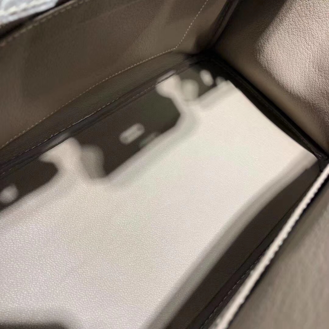 Hermes Birkin30CM 爱马仕原厂御用喜马拉雅鳄鱼皮铂金包 钻石银扣