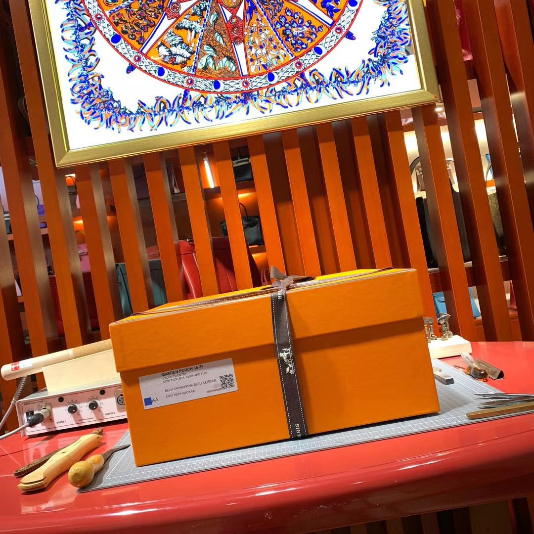 Hermes Maxibox Cabas 爱马仕8F锡器灰拼9V太阳黄手提包购物袋30CM