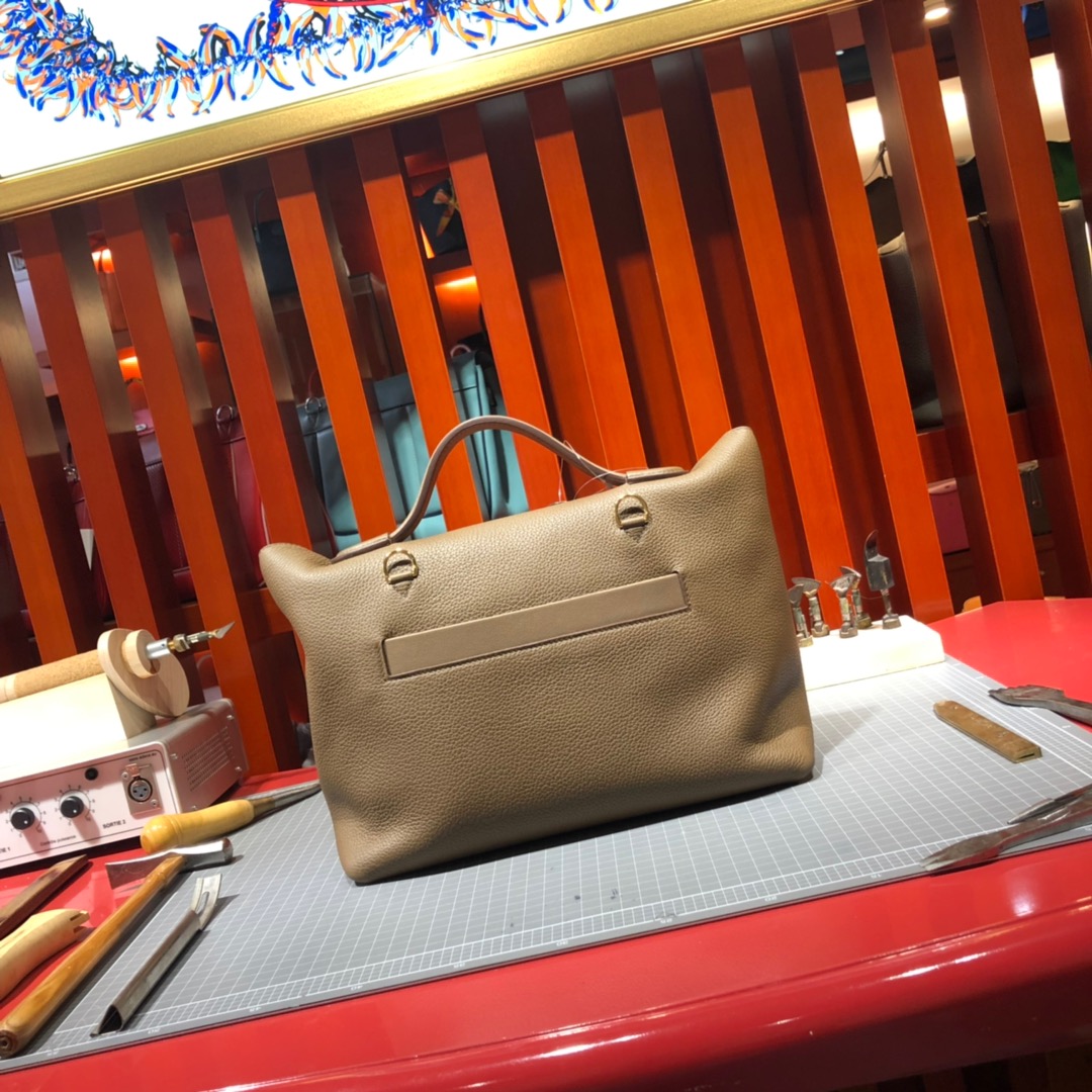 爱马仕包包价格 Hermes 24-24Kelly深大象灰进口Togo小牛皮凯莉包29CM 金扣