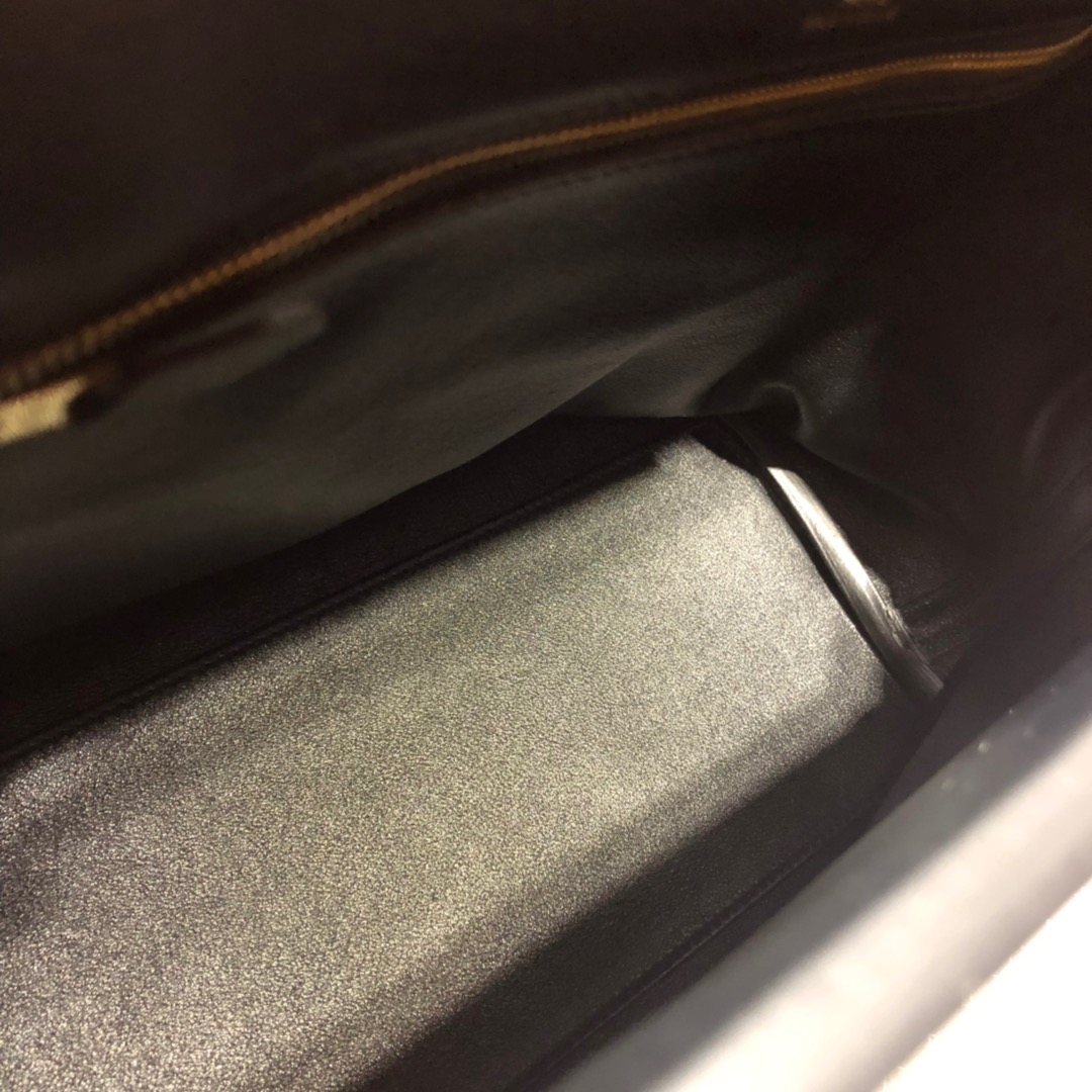 爱马仕新款凯莉包 Hermes 24-24Kelly29CM 黑色进口Swift牛皮手提包 金扣