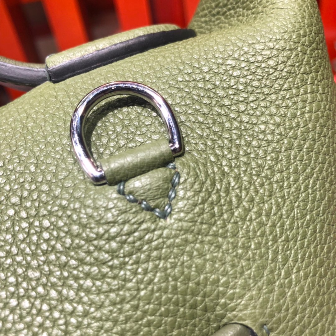爱马仕新款凯莉包 Hermes 24-24Kelly29CM 丛林绿进口Taurillon maurice皮 银扣