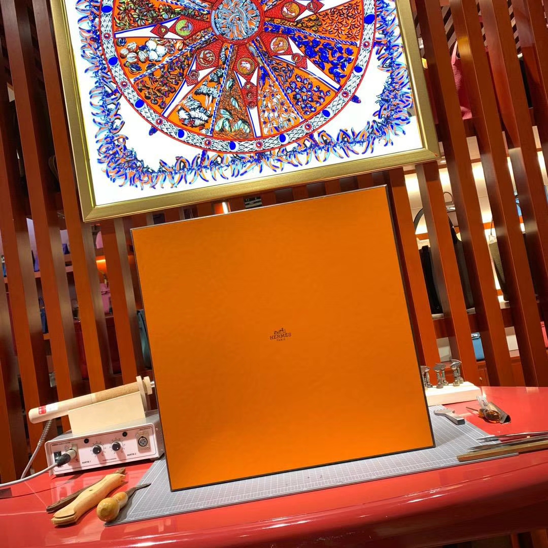 Hermes Maxibox Cabas 爱马仕8F锡器灰拼9V太阳黄手提包购物袋30CM