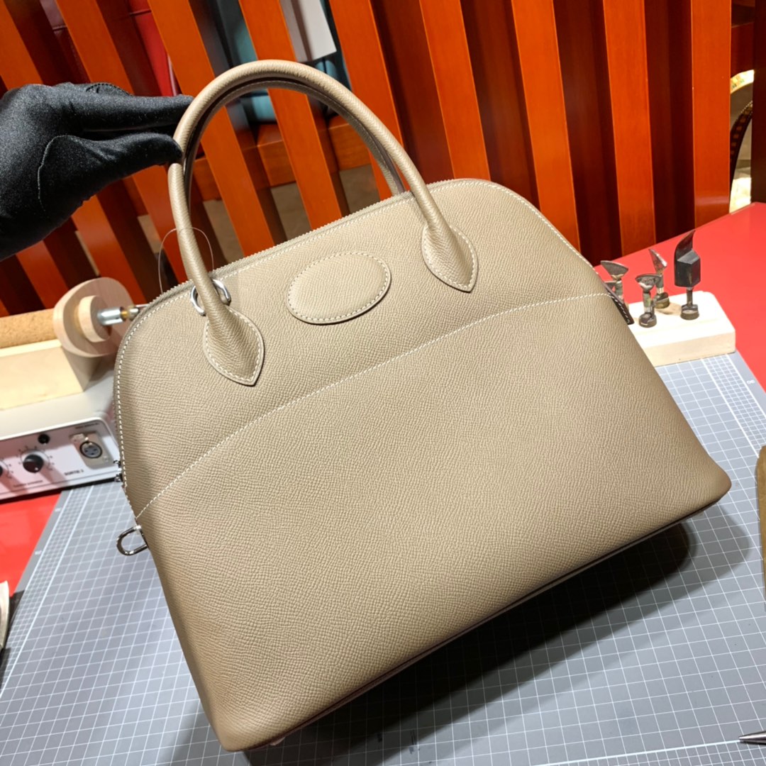 爱马仕保龄球包 Hermes Bolide31CM 大象灰原厂Epsom牛皮手提女包