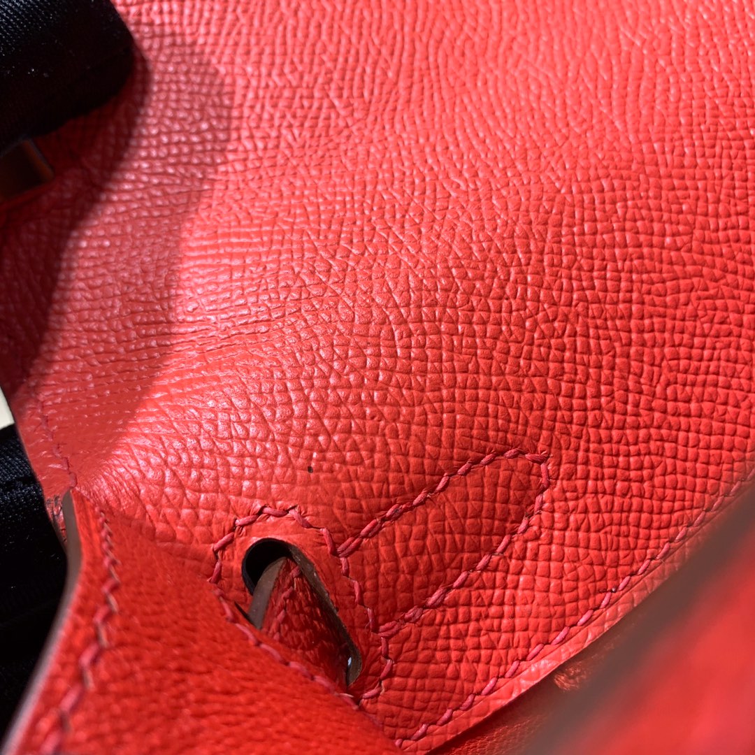 爱马仕凯莉包价格 Hermes Kelly25CM 橙色顶级手掌纹牛皮 金扣