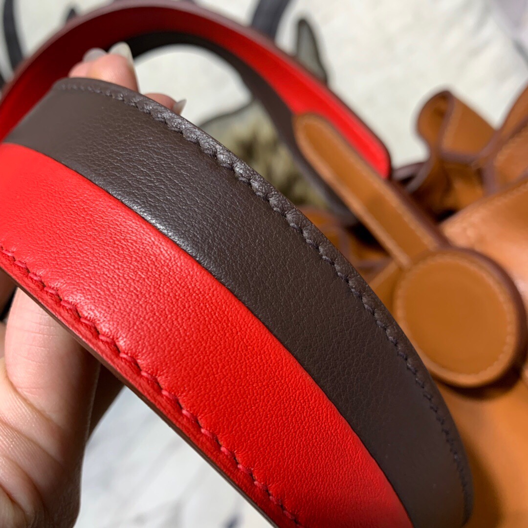 爱马仕升级版菜篮子 Hermes Licol17CM 进口Evercolor皮水桶包