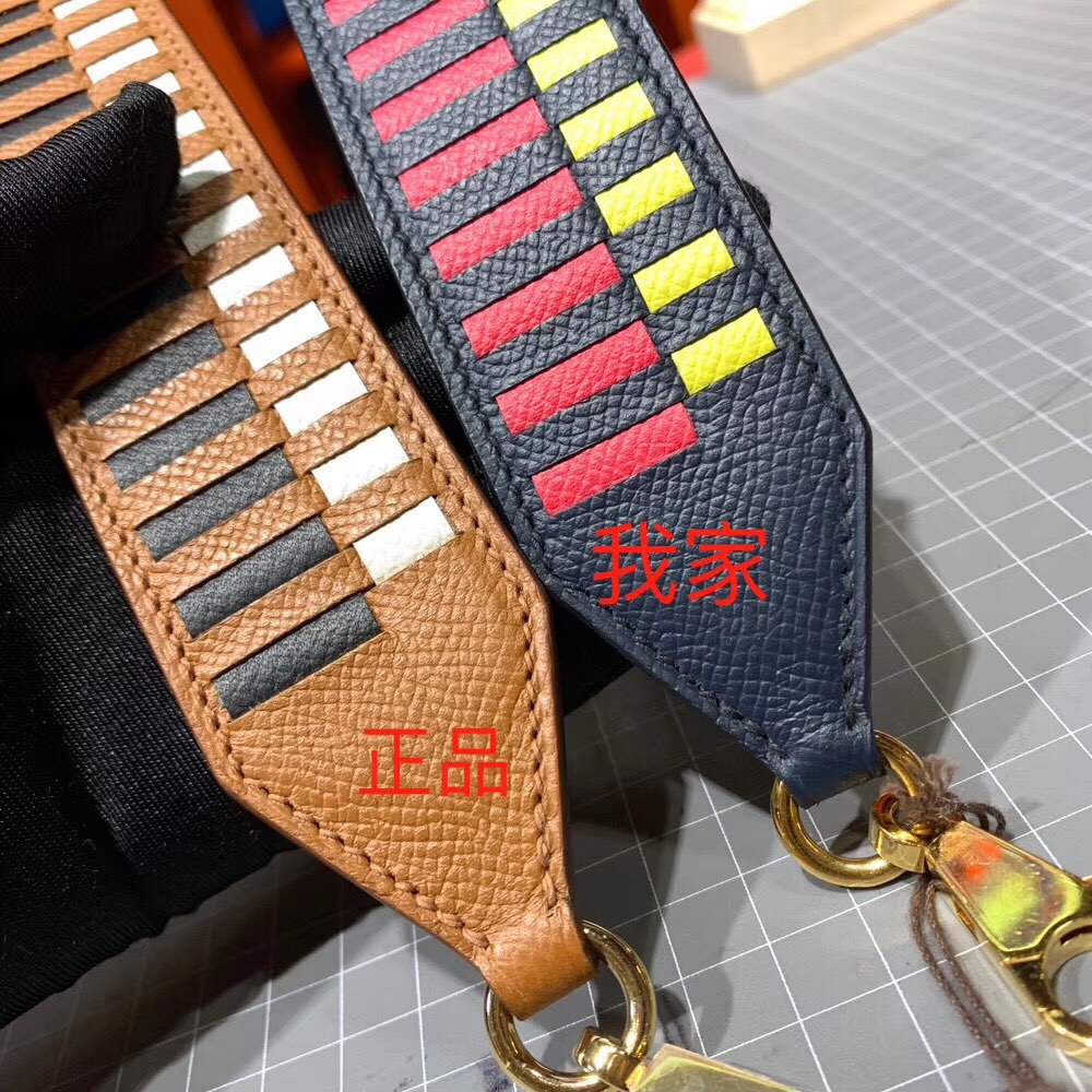 爱马仕最新限量款肩带 Hermes全手工编制百搭Epsom牛皮宽肩带