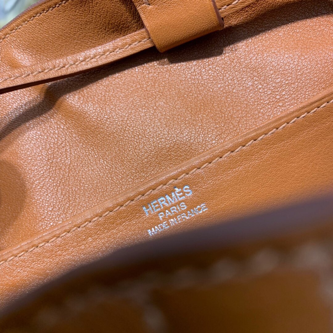 爱马仕升级版菜篮子 Hermes Licol17CM 进口Evercolor皮水桶包