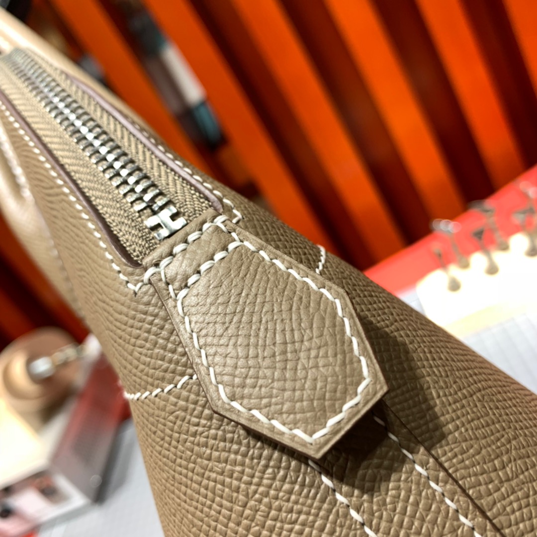 爱马仕保龄球包 Hermes Bolide31CM 大象灰原厂Epsom牛皮手提女包