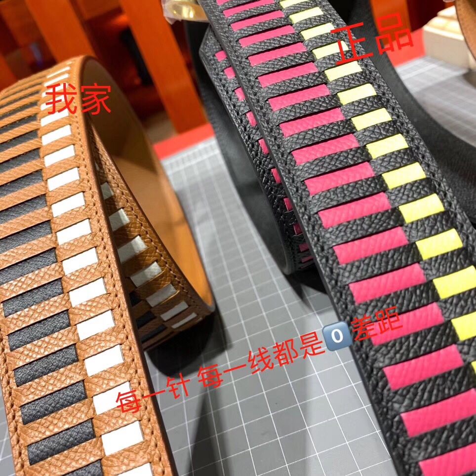 爱马仕最新限量款肩带 Hermes全手工编制百搭Epsom牛皮宽肩带