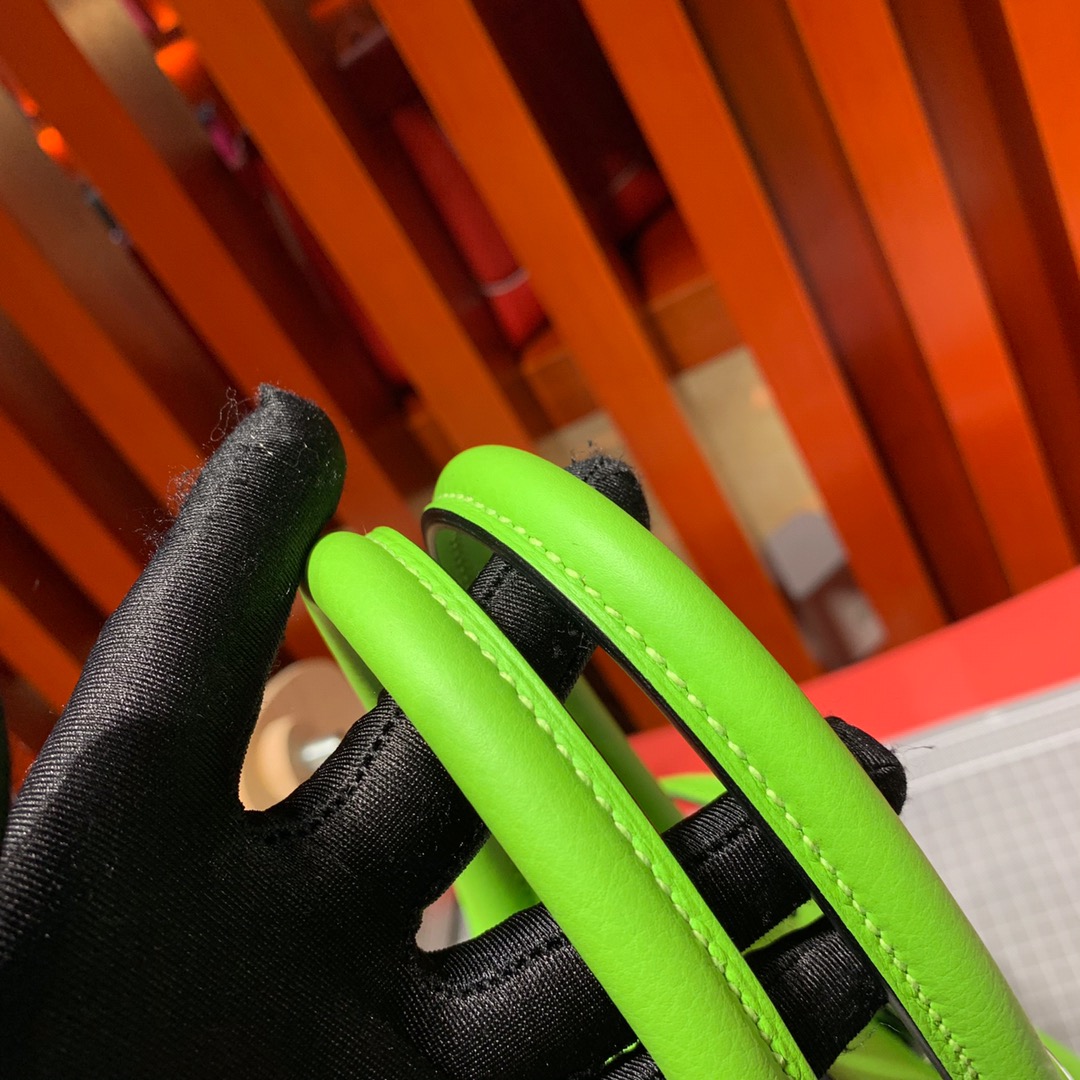 爱马仕Birkin包包 Hermes2019新色苹果绿进口Togo牛皮铂金包 银扣