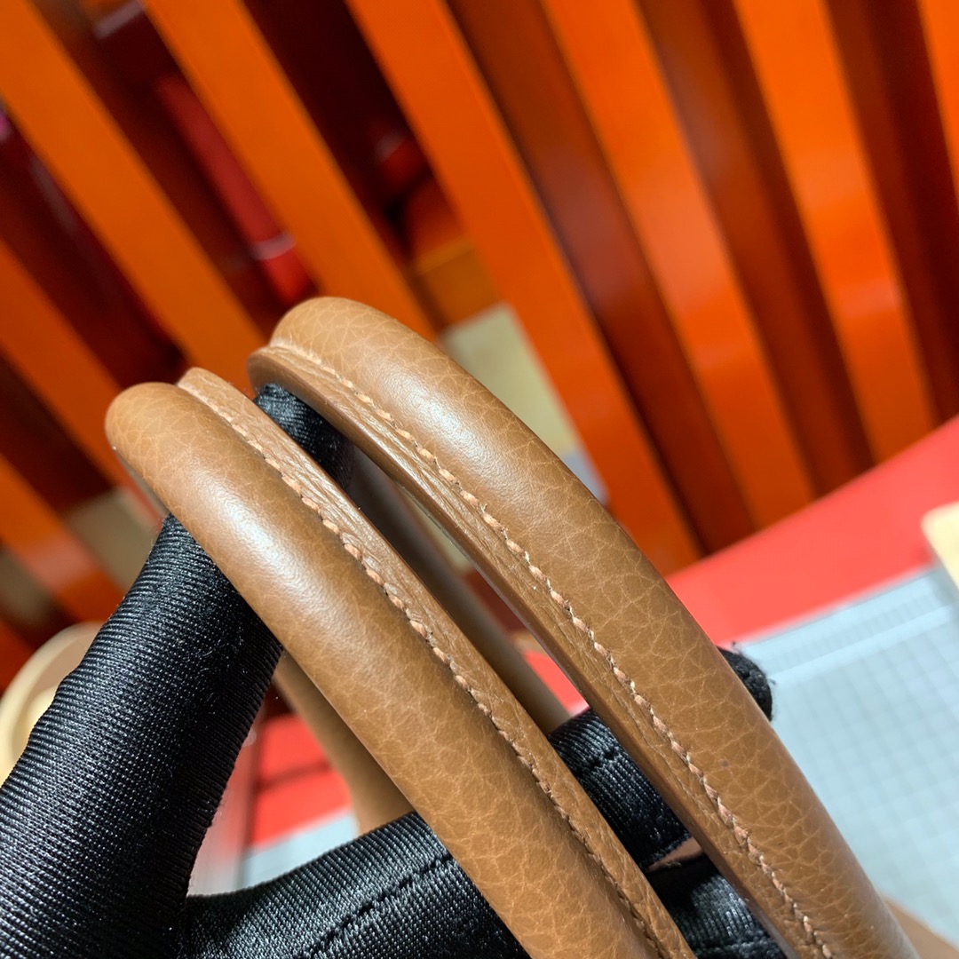 爱马仕铂金包价格 Hermes Birkin30CM 中啡进口Togo牛皮 金银扣