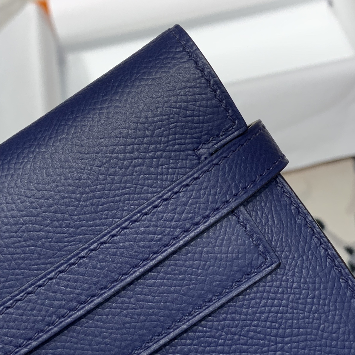 现货 爱马仕凯莉钱包手包 Hermes Kelly Wallet 75宝石蓝epsom牛皮 银扣