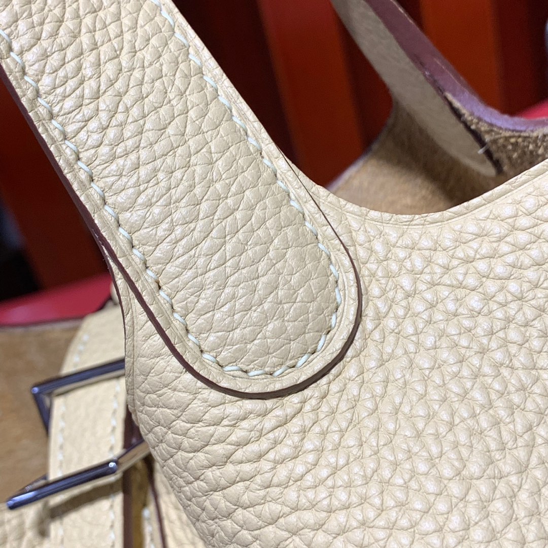 现货 爱马仕菜篮子包 Hermes Picotin18CM 1Z小鸡黄Togo小牛皮 银扣