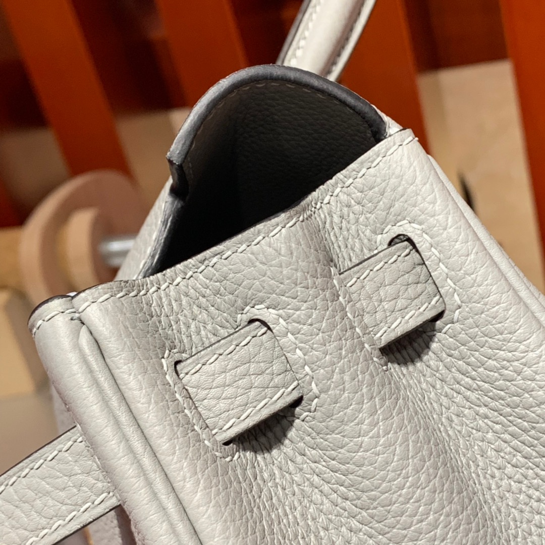 现货 Hermes Kelly25CM 爱马仕4Z海鸥灰顶级Togo牛皮凯莉包 金扣