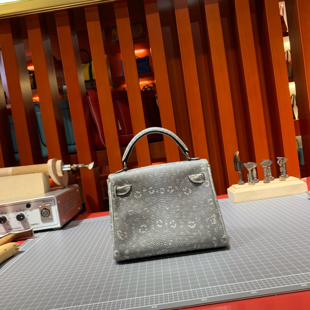 Hermes Kelly Doll16CM 爱马仕喜马拉雅色印尼一级蜥蜴皮千禧娃娃凯莉包女包