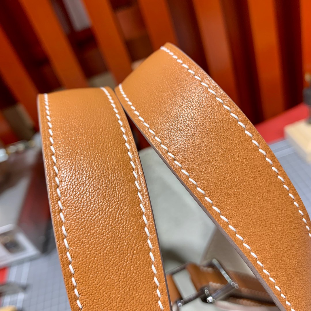 现货 Hermes Picotin18CM 爱马仕奶昔白Togo皮拼土黄色Swift皮水桶包 银扣