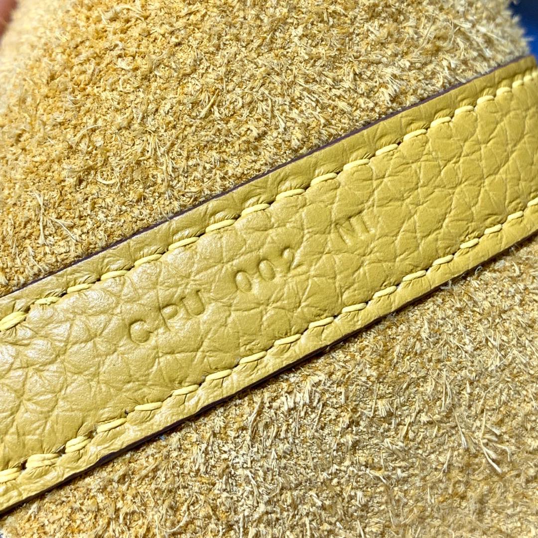 现货 爱马仕拼色菜篮子包 Hermes琥珀黄Togo皮拼天堂蓝Swift皮Picotin18CM 银扣