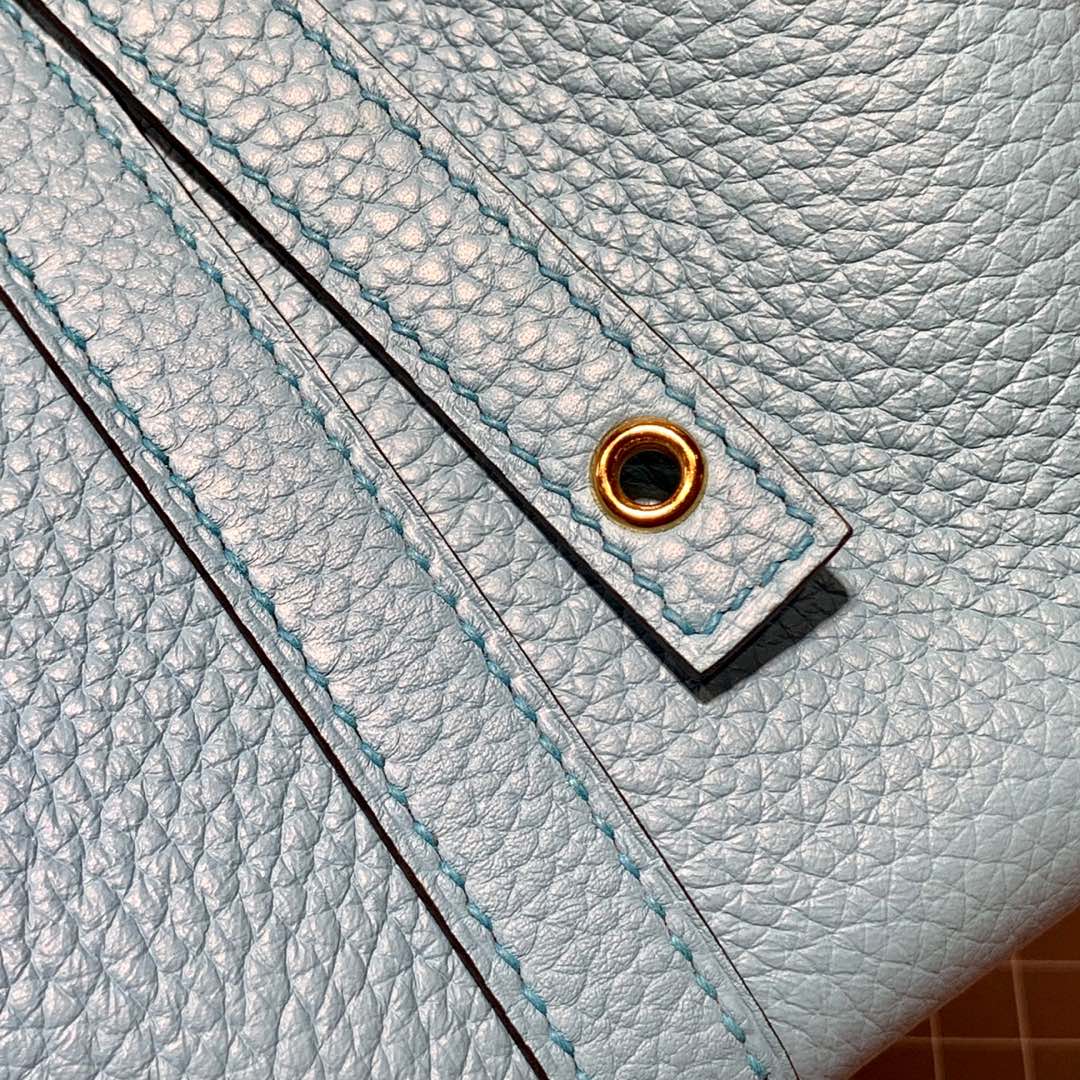 现货 爱马仕菜篮子包 Hermes Picotin Lock18CM P3北方蓝Togo小牛皮 银扣